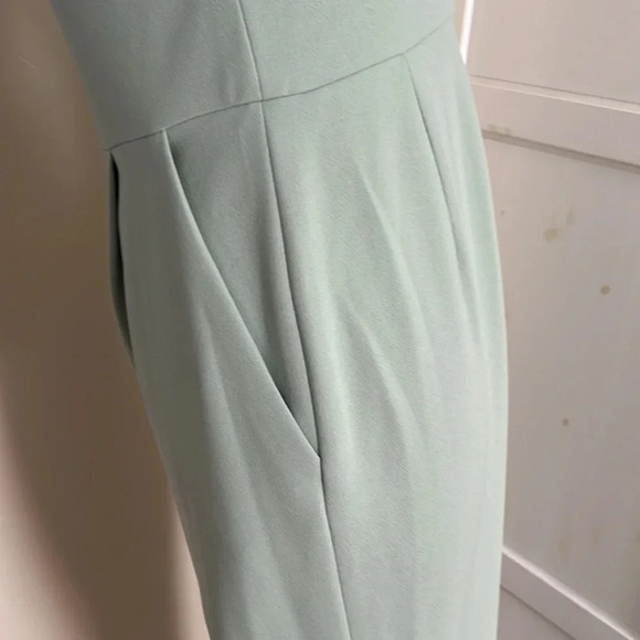 NWT Calvin Klein Sage Green Jumpsuit With Gathered Shoulder Detail - Size 6 - Picture 5 of 11
